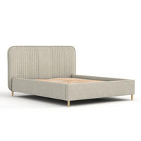POLSTERBETT Livy Beige Grau 140/200 cm im Chenille-Stoff - Beige/Naturfarben, Holz/Holzwerkstoff (140/200cm) - Maison de Reve