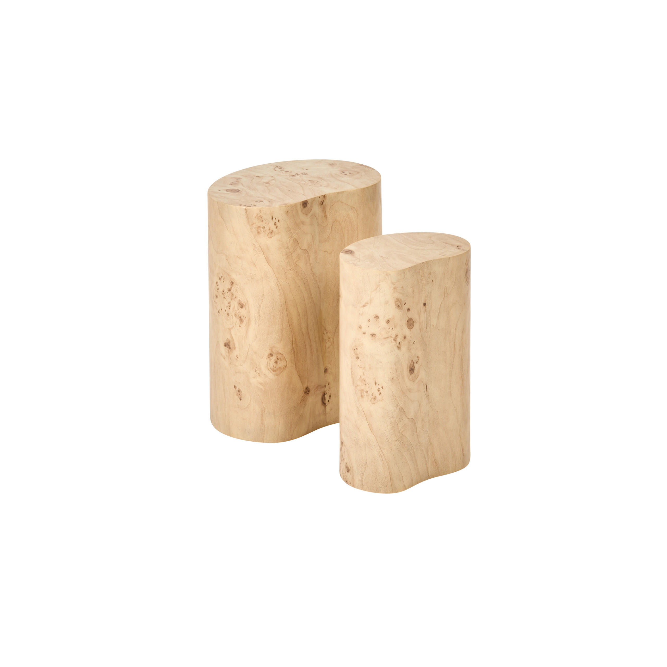 COUCHTISCH 2er-Set Wurzelholz Optik - Braun, Holzwerkstoff (24/35/45cm) - Beliani
