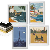 WANDBILDER 4er-Set - 50x50 cm & 40x60 cm Weißer Rahmen - Architektur der Küstenstädte - Weiß, Kunststoff (50/50cm) - ArtPrintCave