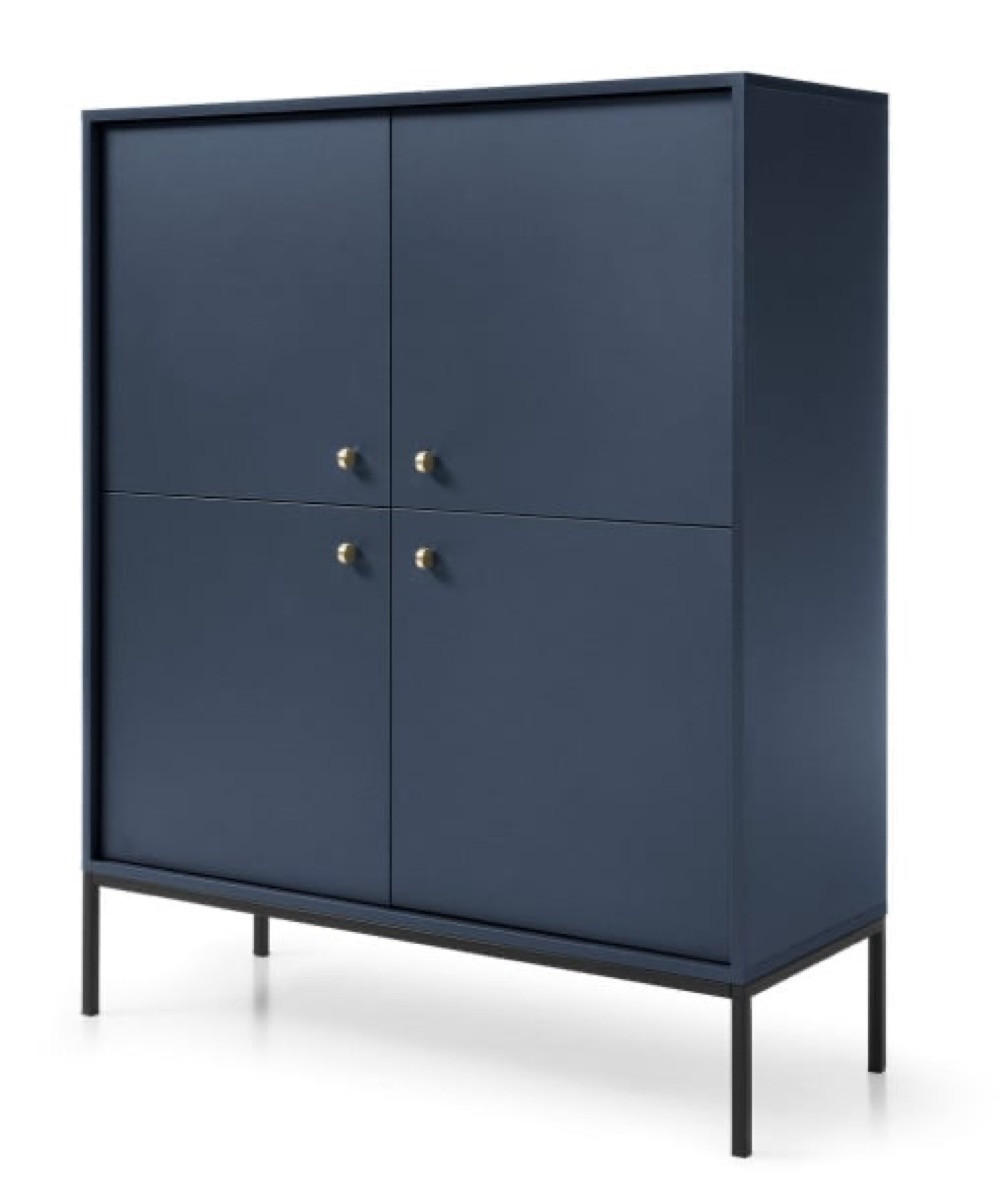 KOMMODE Granat MK104 Mit Schwarzem Gestell - Blau, Holzwerkstoff (103.5/125.5/39cm) - Sepro Meble