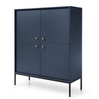 KOMMODE Granat MK104 Mit Schwarzem Gestell - Blau, Holzwerkstoff (103.5/125.5/39cm) - Sepro Meble