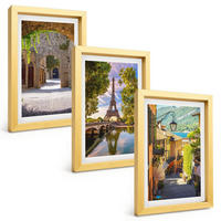 BILDER SET 3er Set - 20x30 cm Goldrahmen - Straßen der Eiffel-Architektur - Goldfarben, Kunststoff (20/30cm) - TULUP