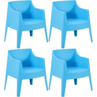 GARTENSTUHL Henri 4er Set 73x57x78cm Kunststoff Blau Stapelstuhl - Blau, Kunststoff (73/78/57cm) - DELUKE