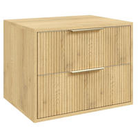WASCHBECKENUNTERSCHRANK Rimini 2 Schubladen Eiche - 60 x 46 x 46 cm - Eichefarben, Holz (60/46/46cm) - Badplaats