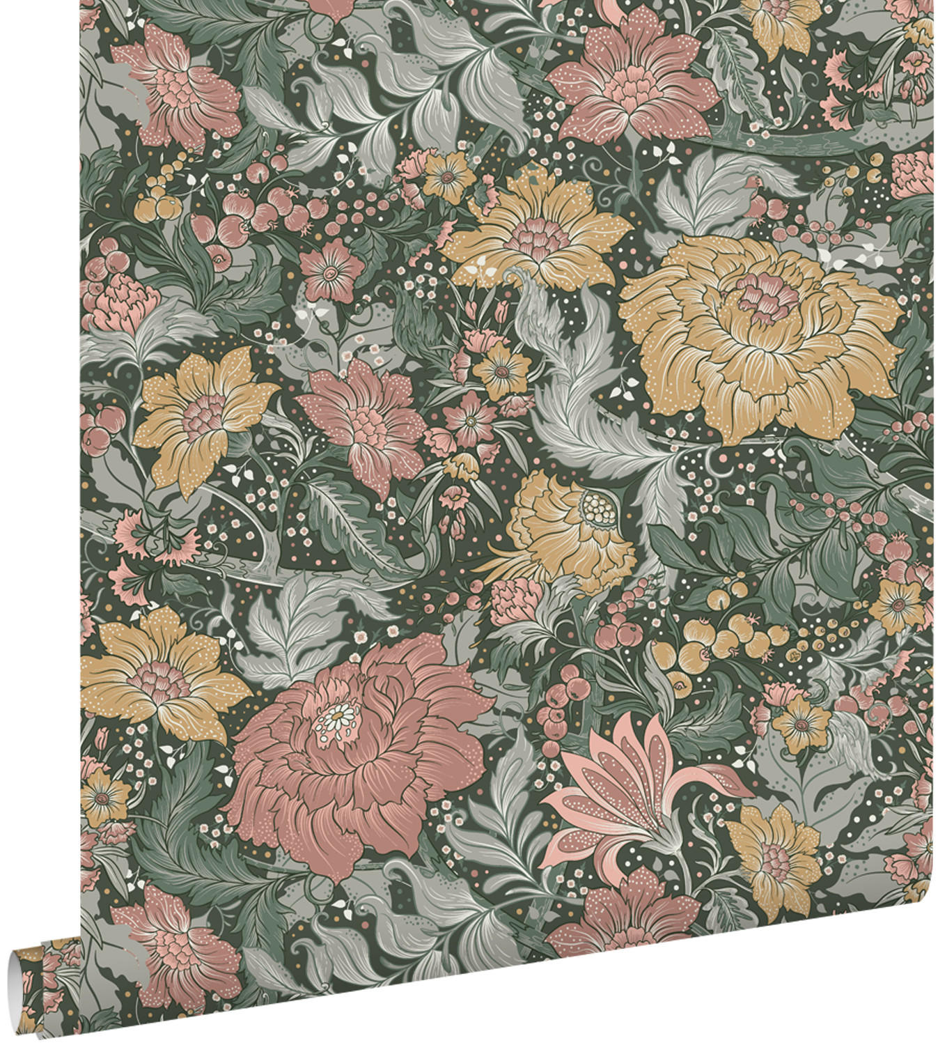TAPETE Blumenmuster 50 x 900 cm - Grün, Papier (50/900cm) - ESTAhome