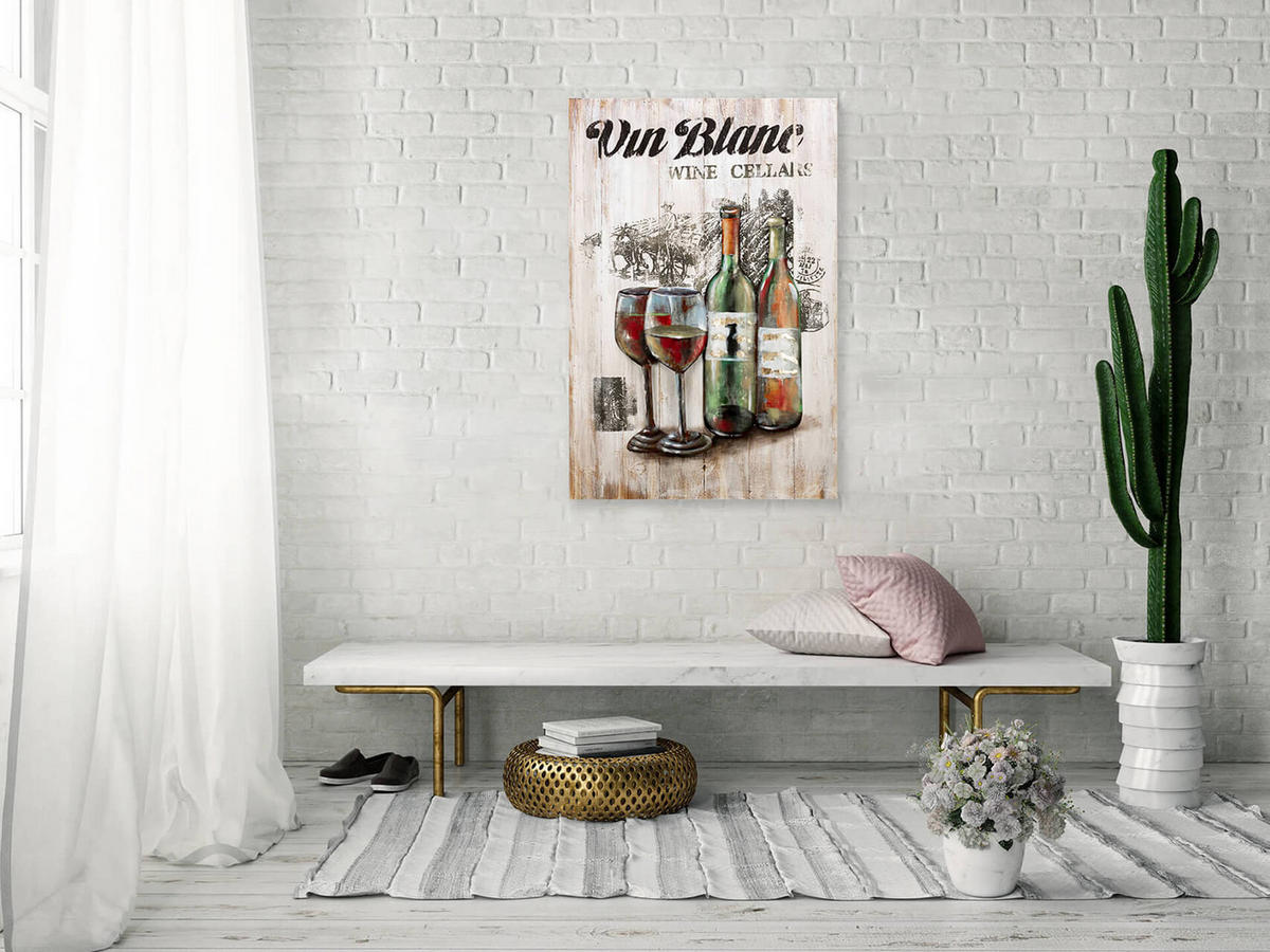 HOLZBILD Gold 60/90 cm - Goldfarben, Holz/Metall (3.11/90cm) - KUNSTLOFT