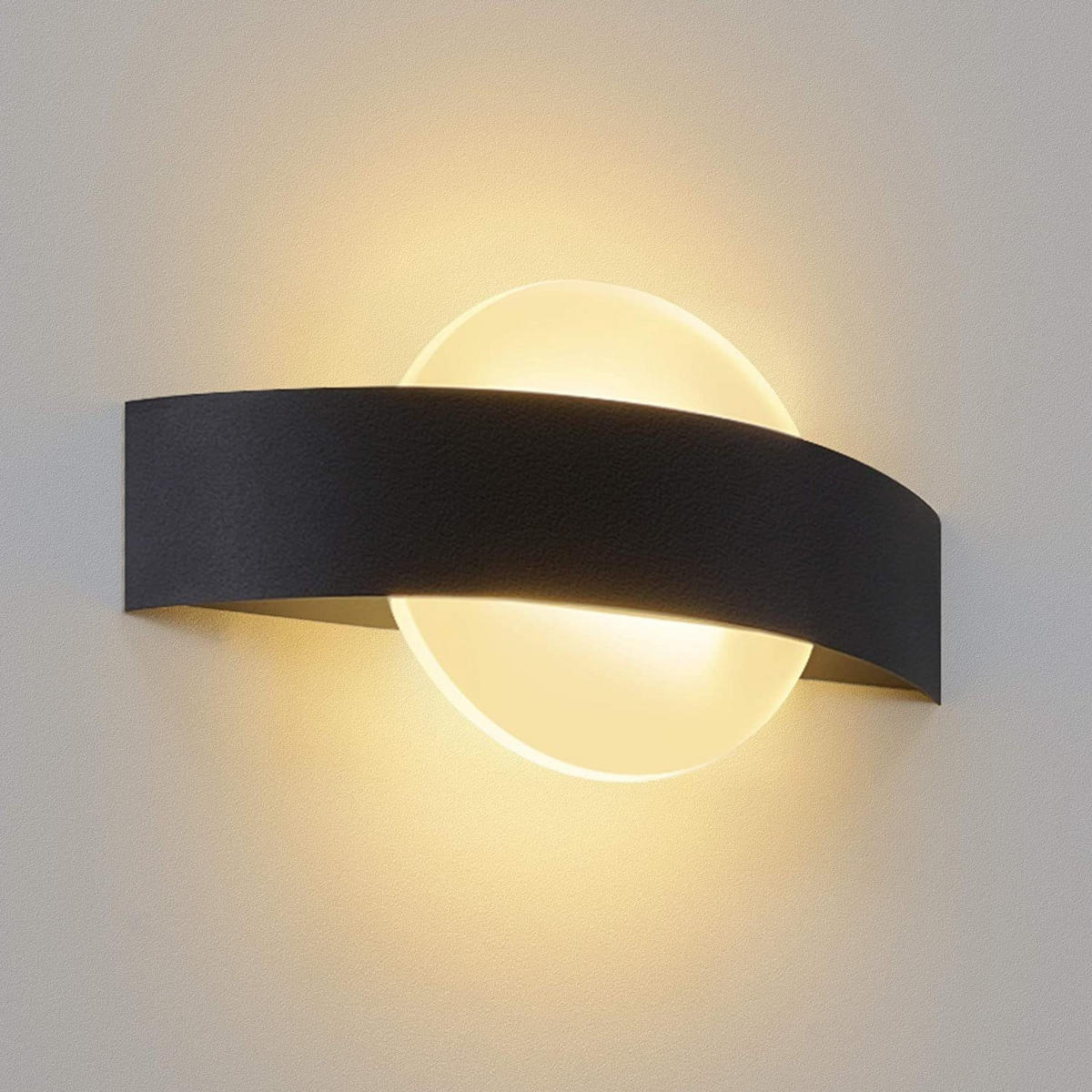 LED nástěnné svítidlo Yatcko 23,5/12/5 cm - černá, kov (12/5/23.5cm) - Nettlife