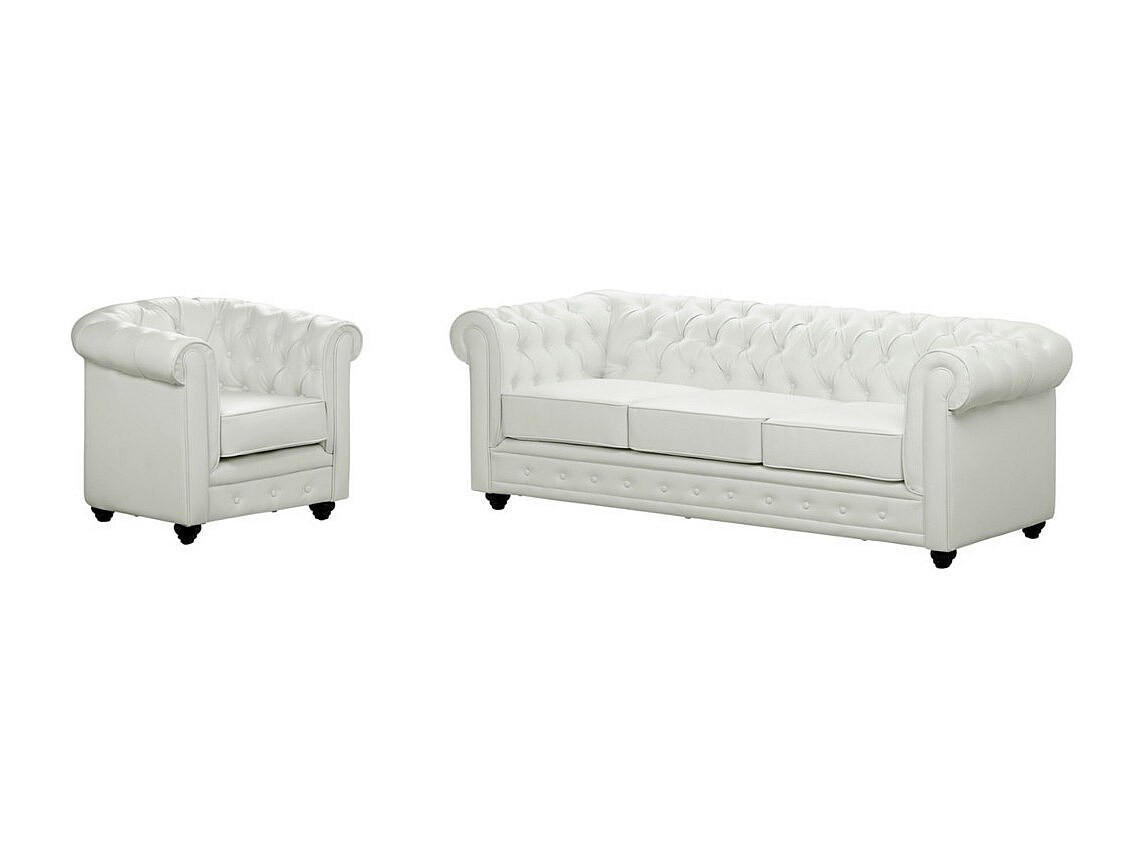 Vente-Unique Couchgarnitur Weiß 205x72x88 cm