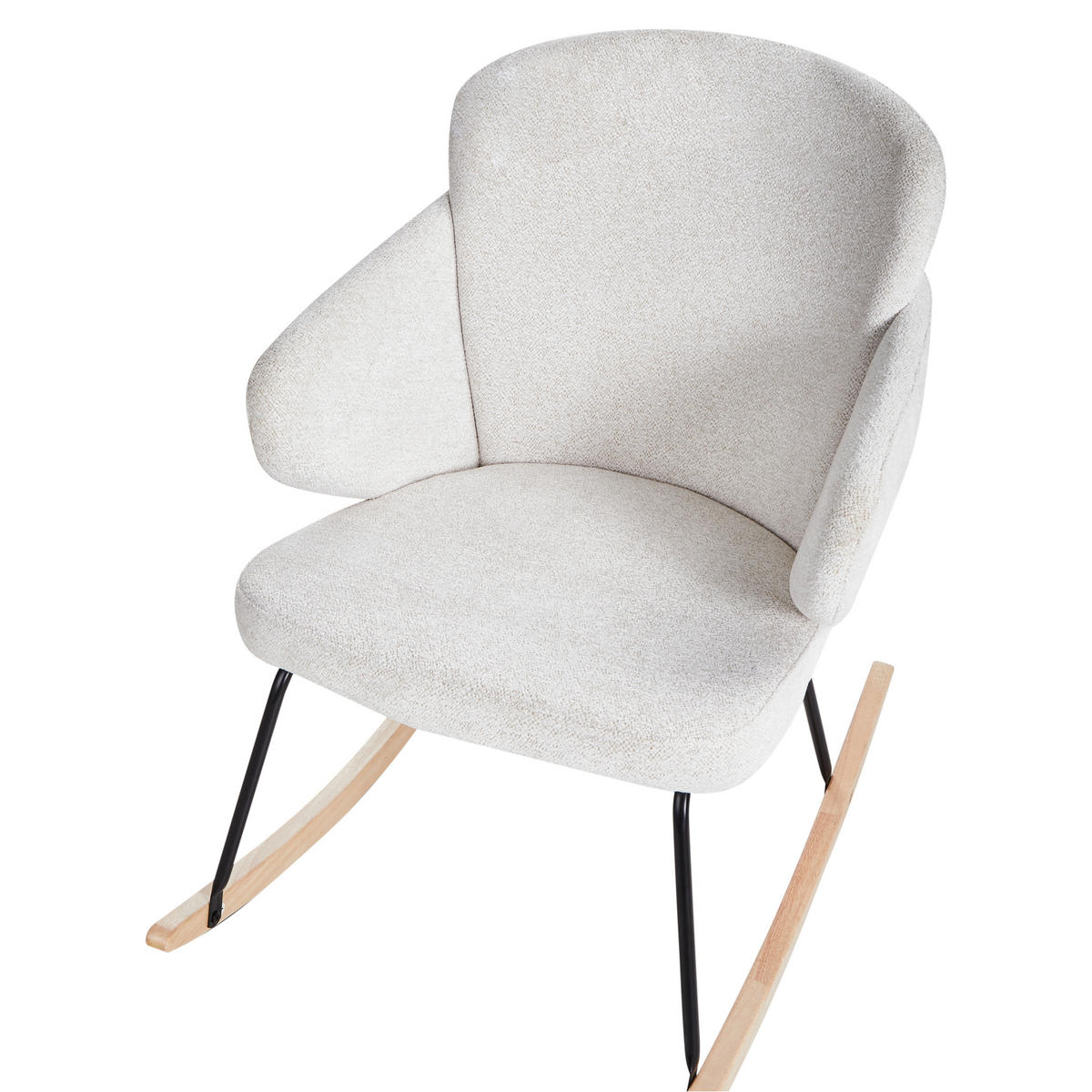 SCHAUKELSESSEL Cremeweiß Viken - Weiß/Braun, Textil (66/87/74cm) - Beliani