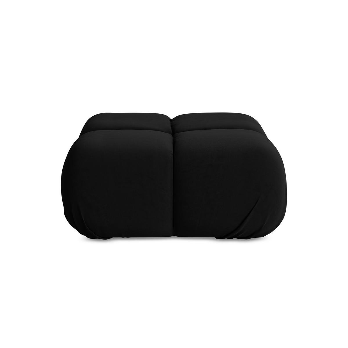 POUF Samt Stoff Schwarz - Schwarz/Orange, Kunststoff/Textil (95/41/95cm) - LaMiaSofa