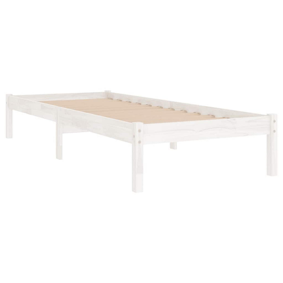 MASSIVHOLZBETT Ohne Matratze Weiss - Weiß, Textil (75/190cm) - vidaXL