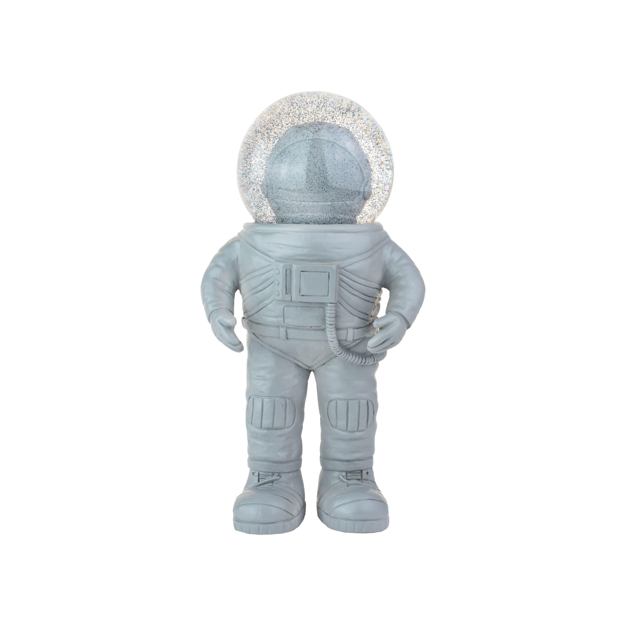 SCHNEEKUGEL Summerglobe The Astronauts Medium, Glas / Polyresin, Grau, 18 cm - Grau, Glas (8/18/9cm) - Donkey Products