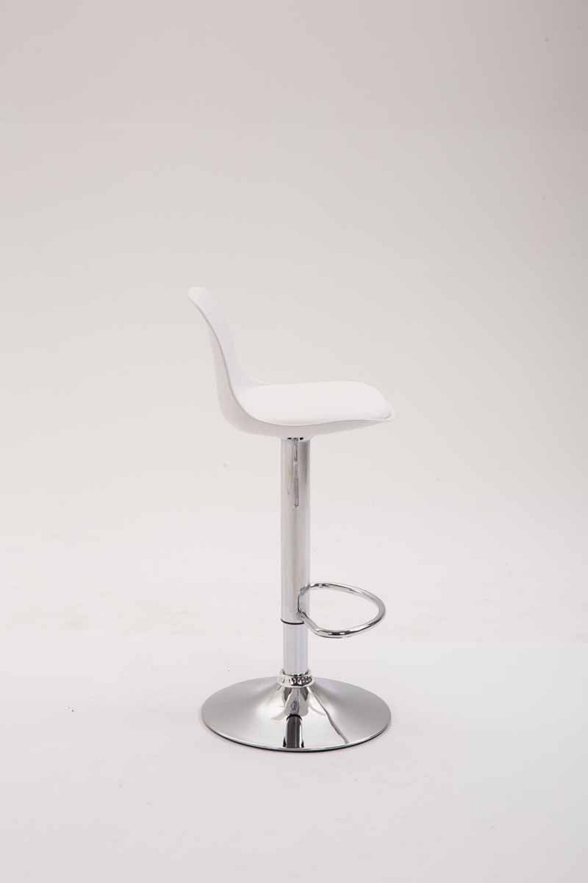 BARHOCKER Kunststoff weiß - Chromfarben/Weiß, Kunststoff/Metall (39/82/43cm) - CLP