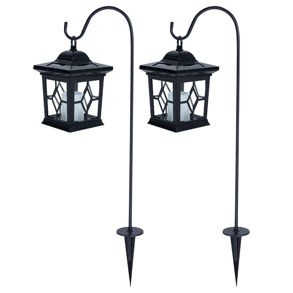 LED AUSSENLEUCHTE Solarlaterne Schwarz - Schwarz, Metall (21/14.3/68cm)