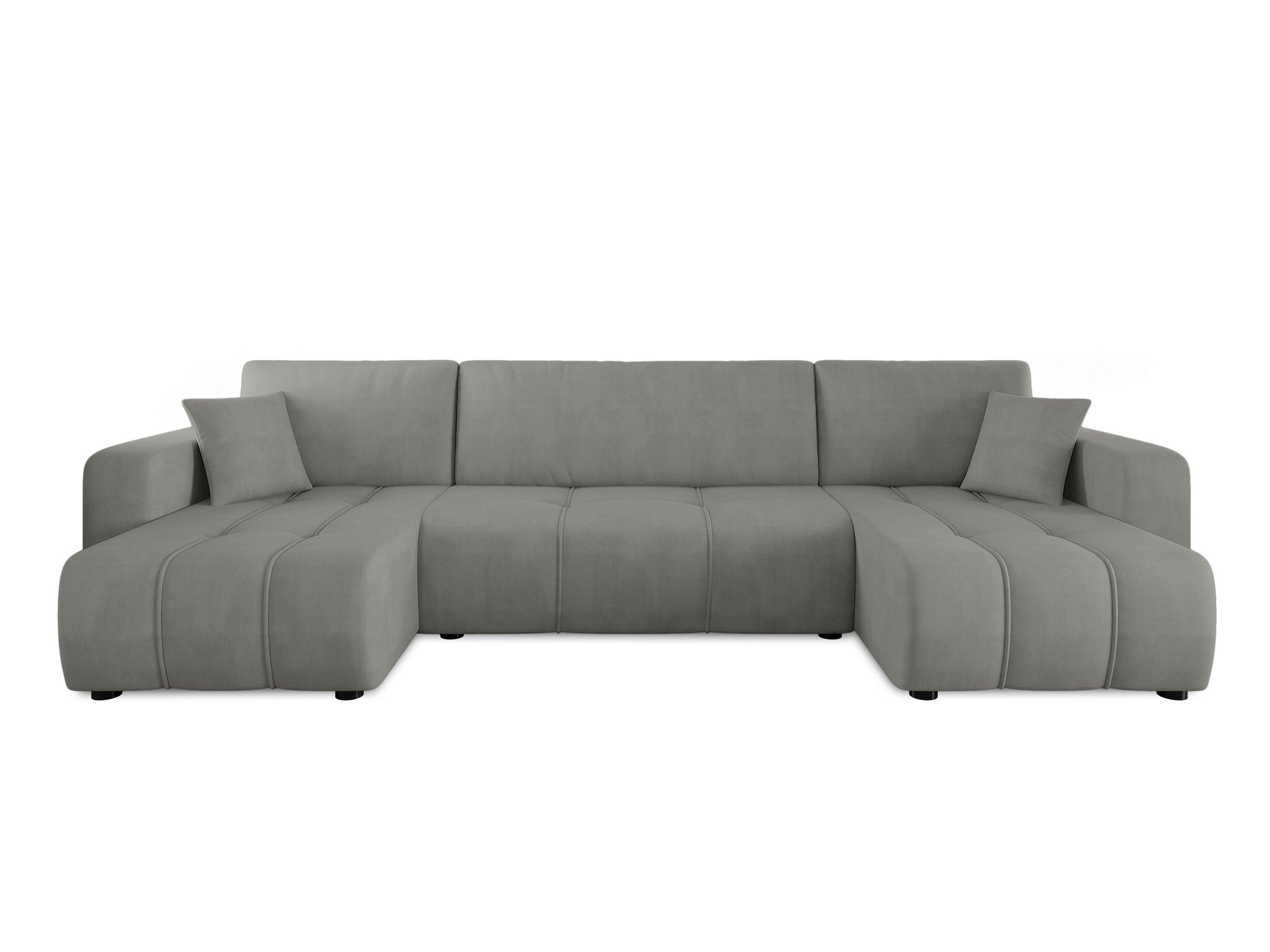 WOHNLANDSCHAFT Aice U-Form 317 cm – mit Schlaffunktion, Bettkasten, Kissen & bequemer Wellenfederung - Grau, Kunststoff (317/85/146cm) - Wohnideebilder