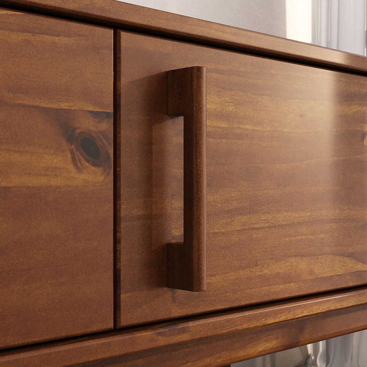 LOWBOARD TECCA - Kastanienfarben, Holz (180/48/41cm) - IDIMEX