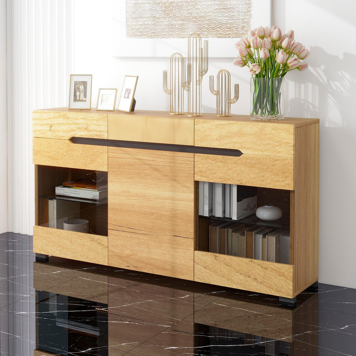 SIDEBOARD Braun 140/35/80 cm - Braun, Holzwerkstoff (35/80/140cm) - Urban Meuble