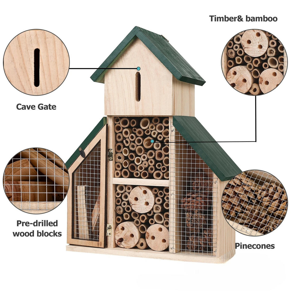 INSEKTENHOTEL 26/11/33 cm - Multicolor, Holz (11/33/26cm) - Authentics