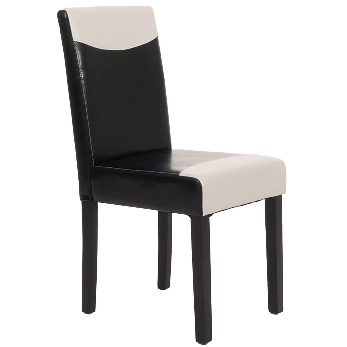 ESSZIMMERSTUHL 6er-Set klassisch und zeitlos 90x43x56cm Sitzhöhe 45cm Kunstleder dunkle Beine Schwarz-Weiß - Weiß, Kunststoff (43/90/56cm) - CHEFGASTRO