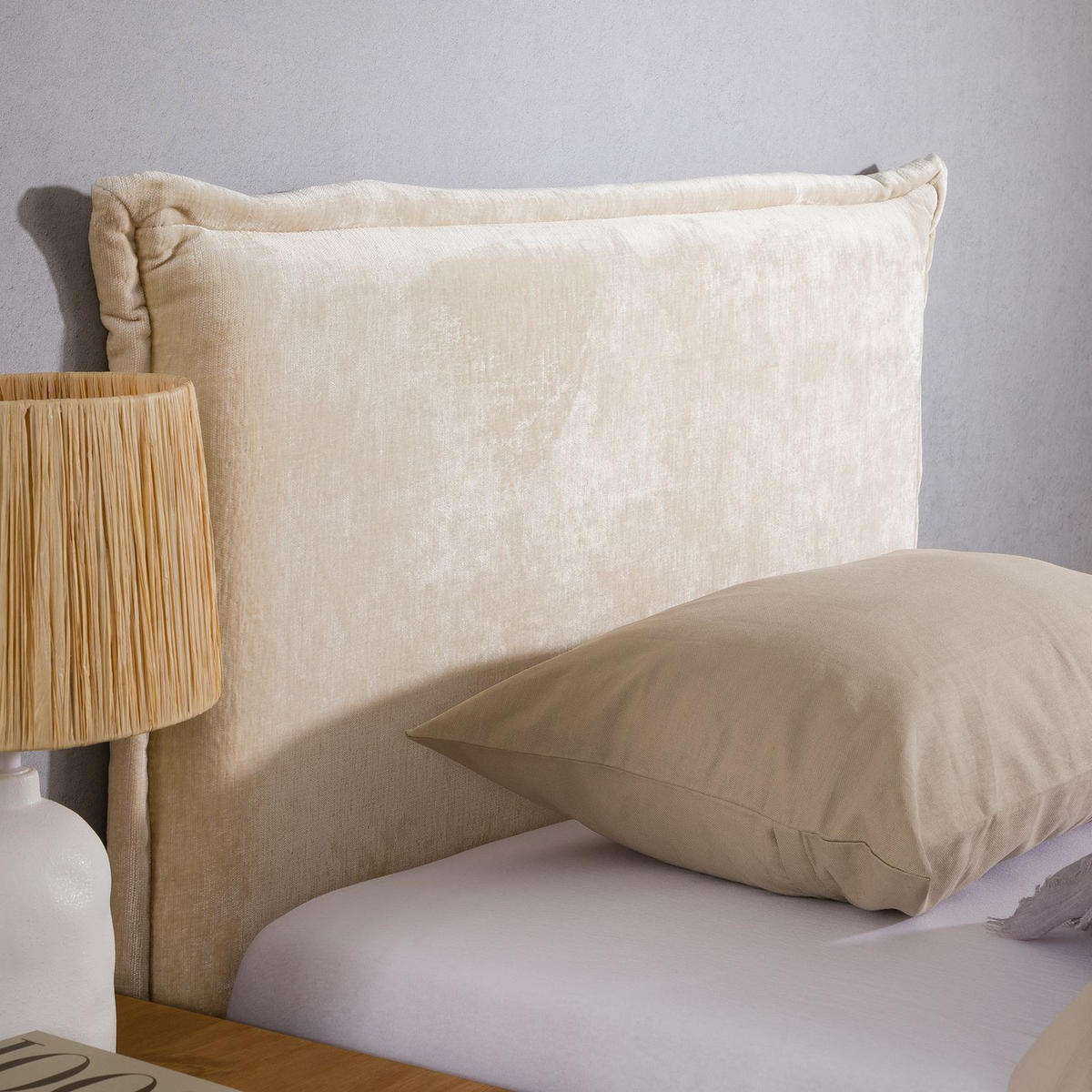 KOPFTEIL DELMO 90X190 CM - Creme, Textil (91/99/7cm) - IDIMEX