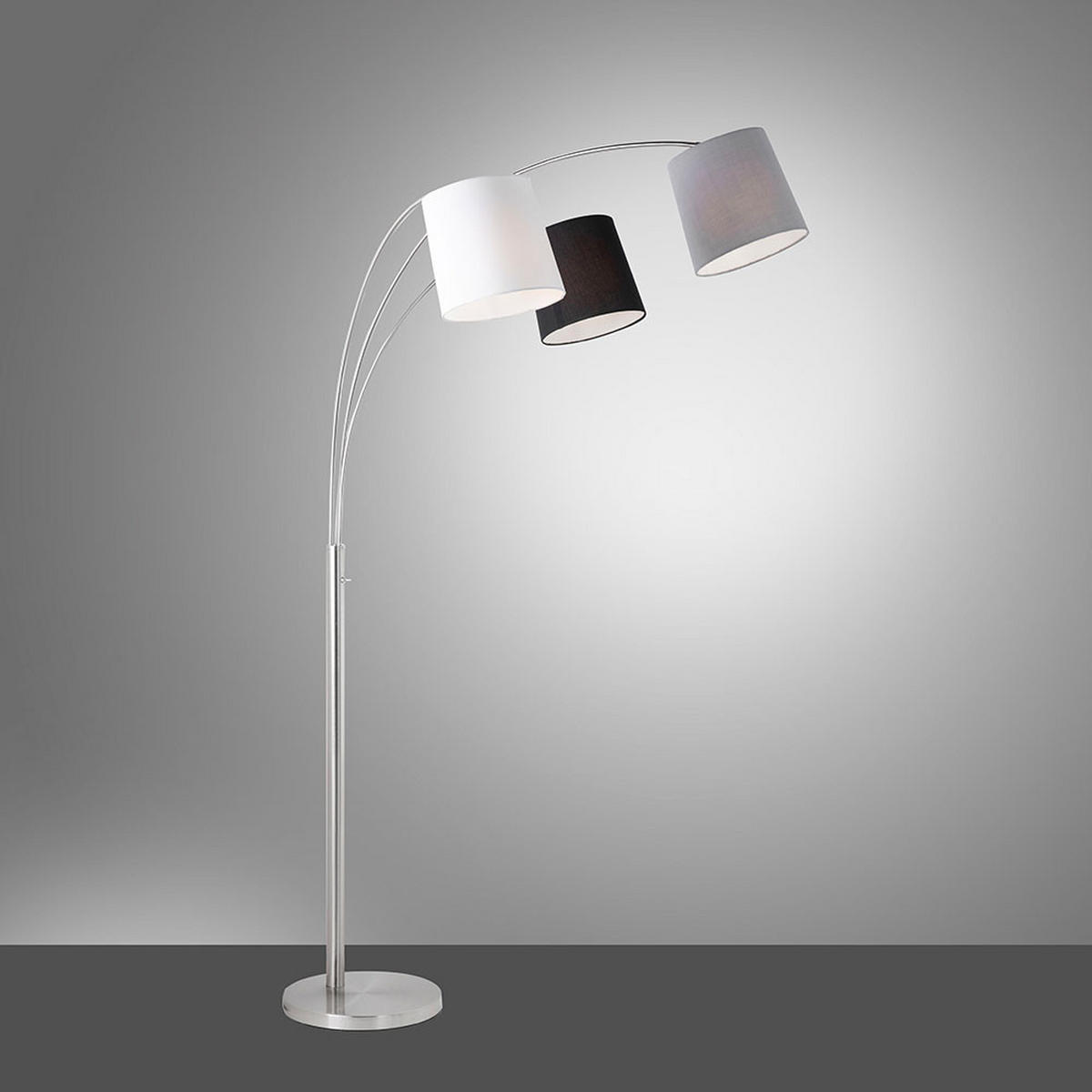 LED STEHLEUCHTE Metall Textil Silber - Silberfarben, Textil (100/70/190cm)