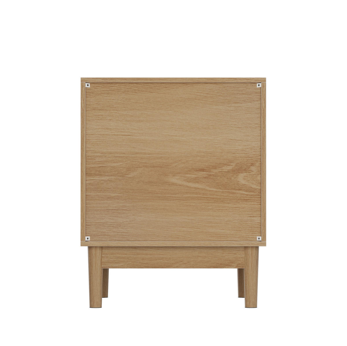 NACHTTISCH aus MDF 45x39x56,5 cm Eiche mit 2 Schubladen und Ablagefach in Lamellenoptik - Nussbaumfarben, Holzwerkstoff (45/56.5/39cm) - Modfu