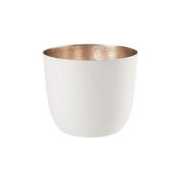 TEELICHTHALTER Madras M, Eisen, Weiß / Gold, H 8.5 cm - Weiß, Metall (8cm) - Gift Company
