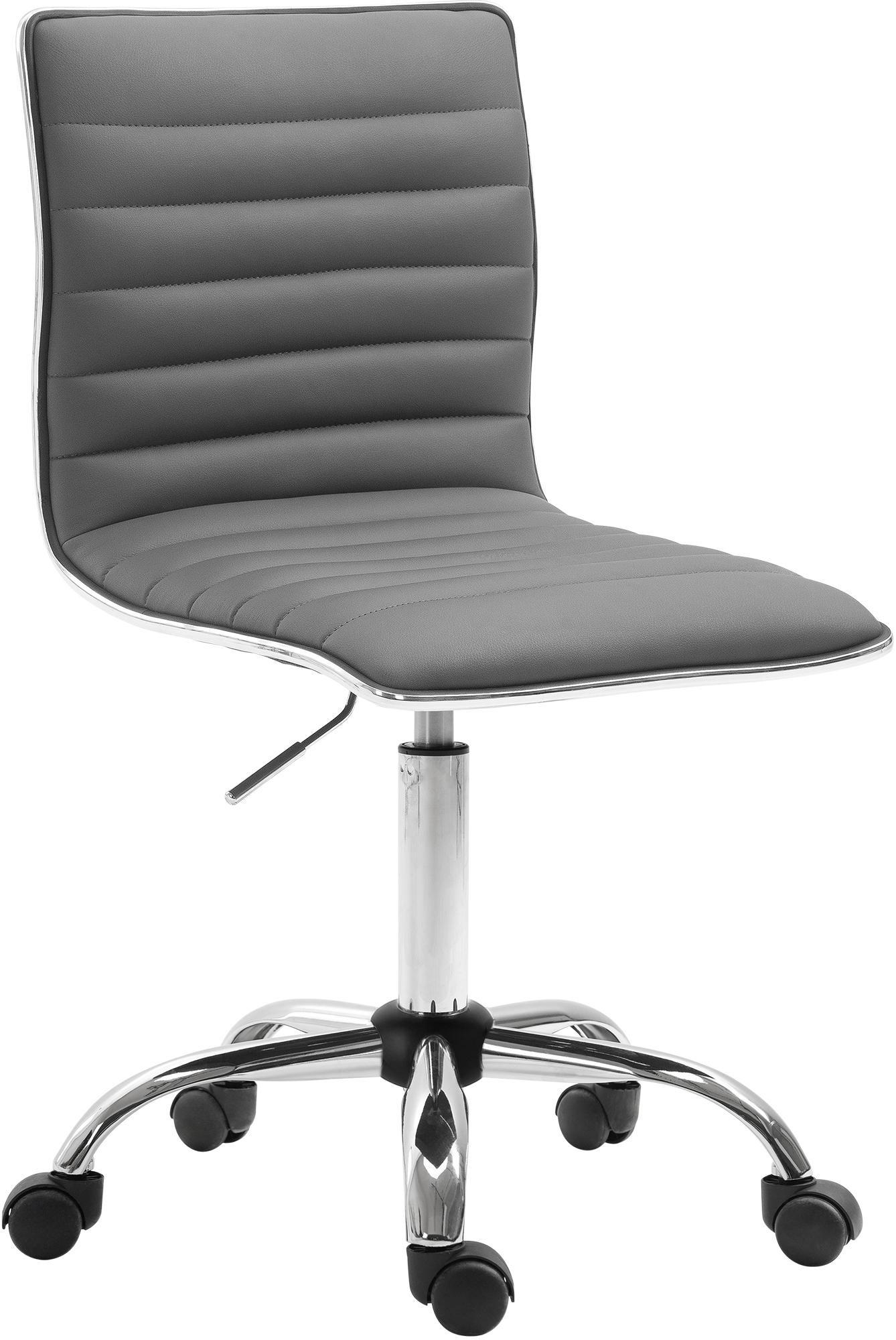 HOCKER Lederlook grau - Chromfarben/Grau, Textil/Metall (42/80/52cm) - CLP