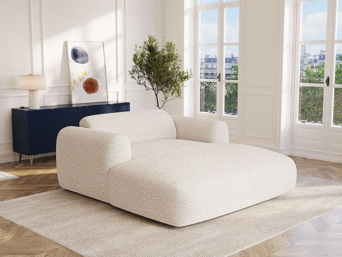 RECAMIERE ohne Schlaffunktion - 1 Person, 2 Personen - Stoff - Weiß - - Weiß, Textil (170/73/160cm) - Vente-Unique