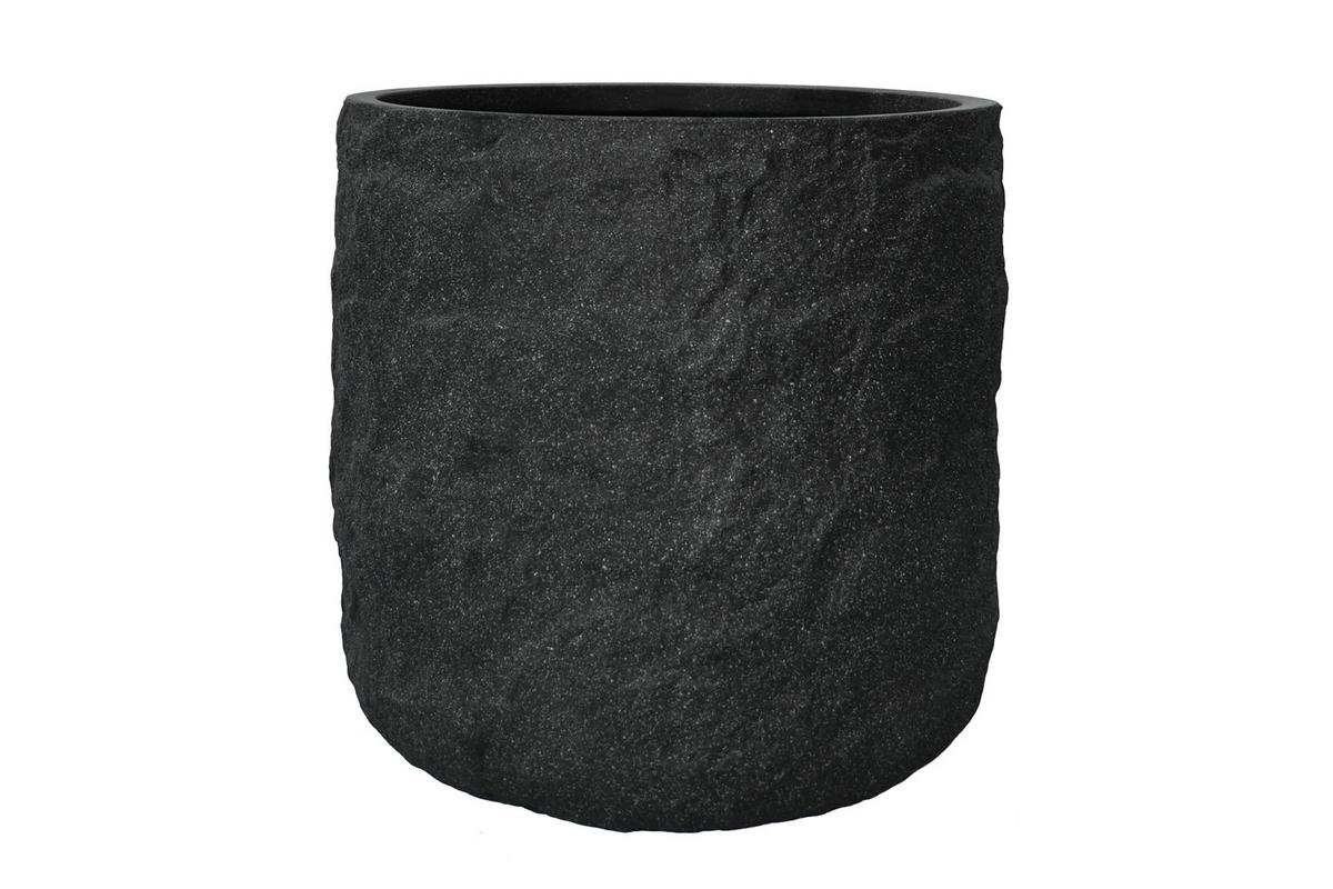 PFLANZKASTEN The Rock 45x41 cm, Steinoptik Anthrazit, Fiberstone - Anthrazit, Kunststoff (45/41/45cm) - dasmöbelwerk