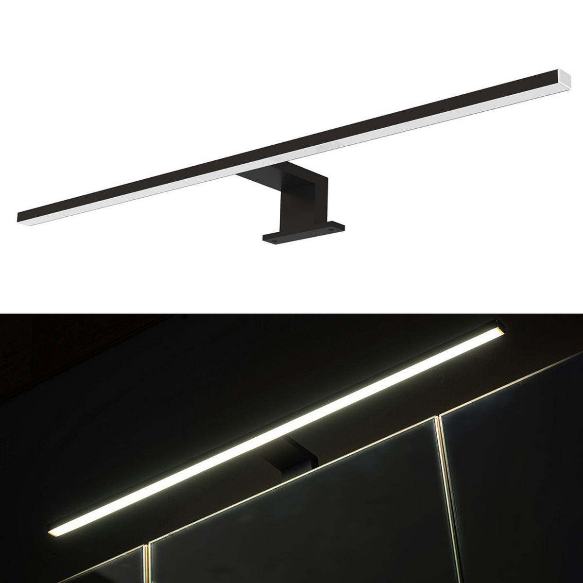 BADMÖBEL-SET 4-TLG. New-luton - Anthrazit, Holzwerkstoff (180/195/46cm) - Lomado