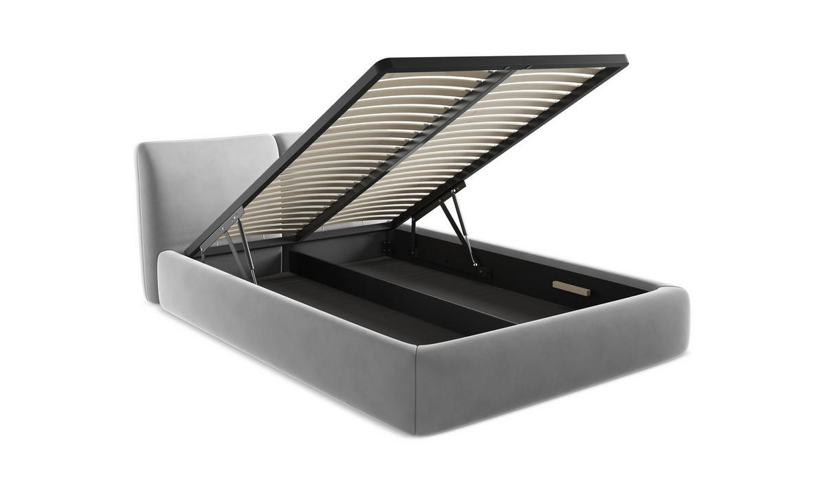 POLSTERBETT mit Lattenrost 200x260 Violett - Lila/Flieder, Kunststoff/Textil (140/200cm) - Makamii