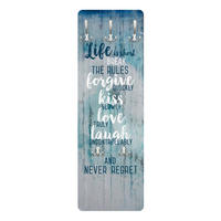 WANDGARDEROBE - Life is short Break the rules 34/105 cm - Blau, Holzwerkstoff (34/105/1.6cm) - Bilderwelten