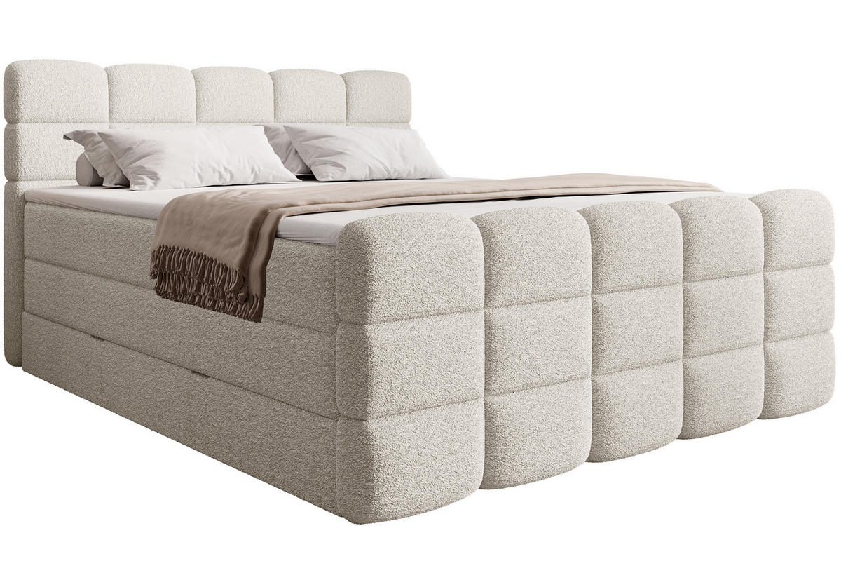 BOXSPRINGBETT Carenzo 1 creme 200/200 cm H3/H4 - Creme, Textil (200/200cm) - wonello