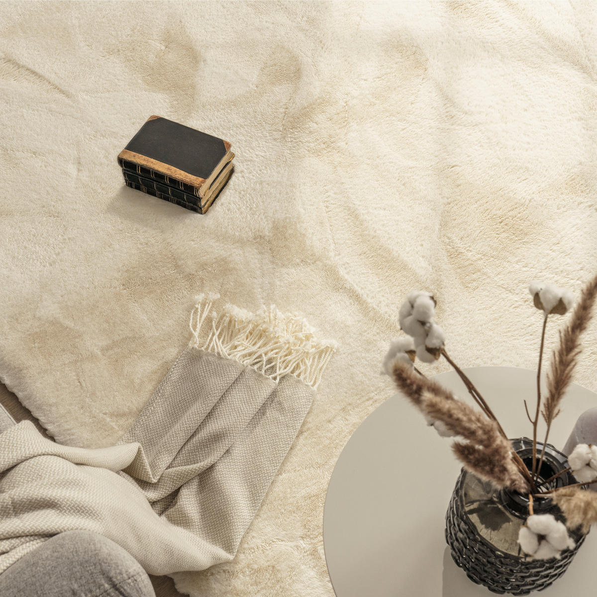 HOCHFLORTEPPICH 160/230 cm Rabbit Deluxe 860 - Creme, Textil (160/230cm) - Paco Home