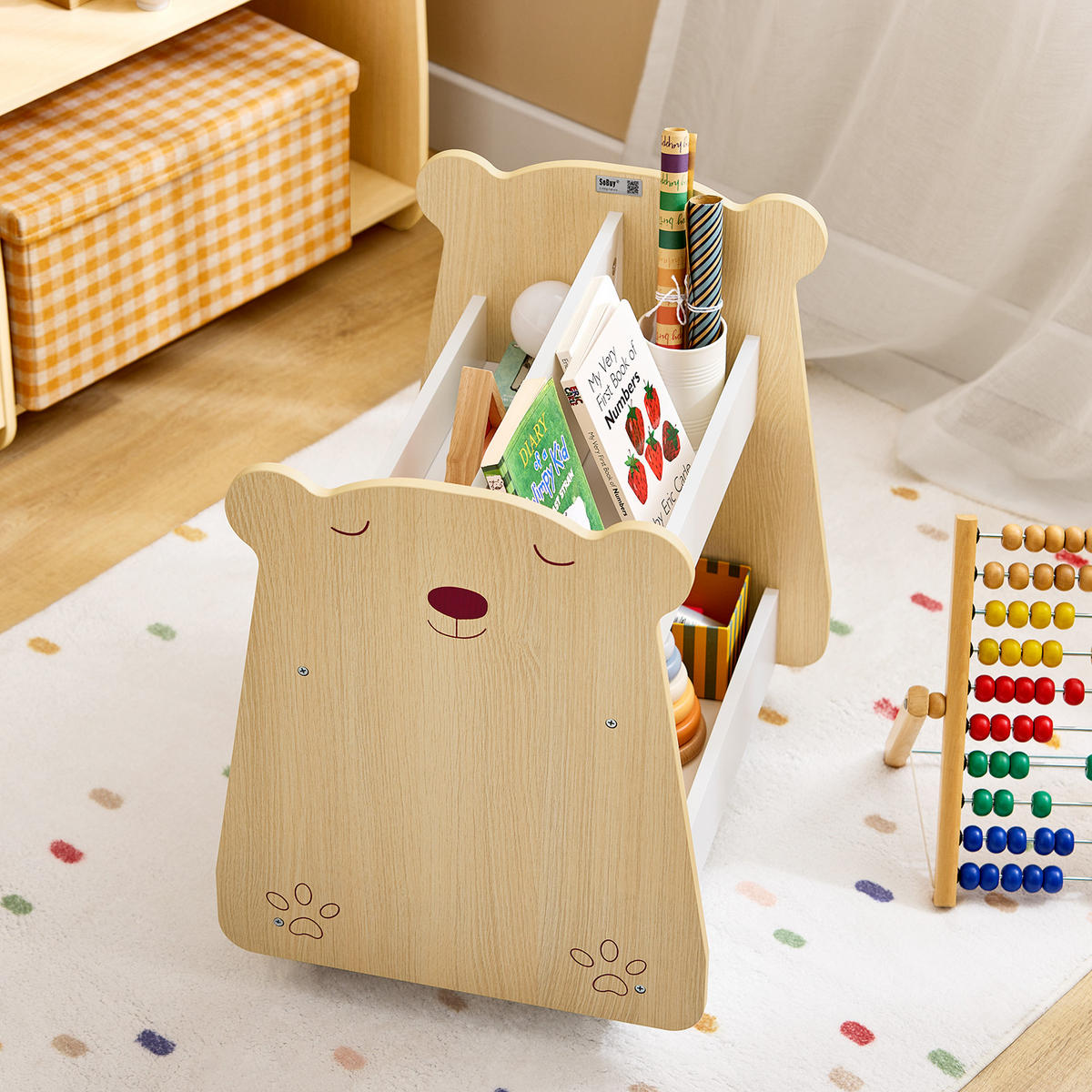 KINDERREGAL Weiß-Natur - Weiß/Naturfarben, Holzwerkstoff (50/53/40cm) - SoBuy