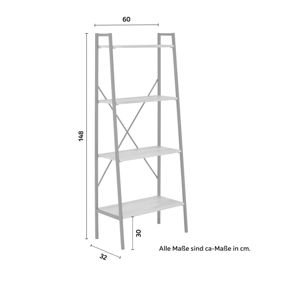 STANDREGAL Giorgia ca. 60 /148 cm Naturfarben/Schwarz MDF - Naturfarben, Holz (60/148/32cm)