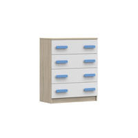 KINDERKOMMODE INGE 02 80/90/40 cm Weiß+Sonoma/Blau - Blau/Weiß, Holzwerkstoff (80/90/40cm) - Deine Möbel 24