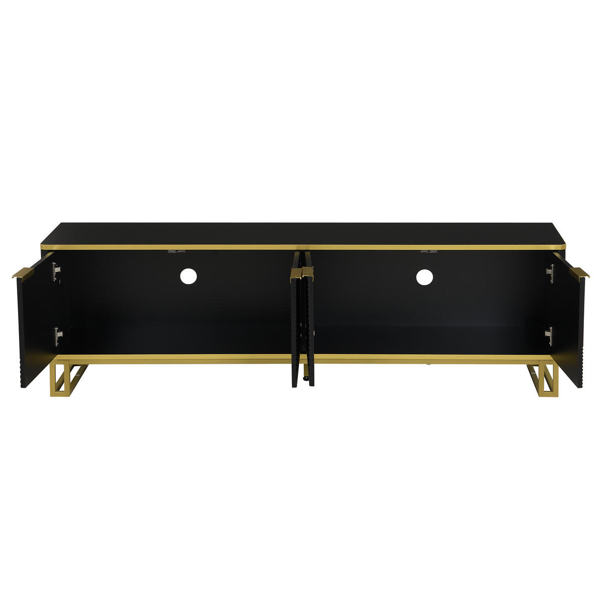 TV-ELEMENT 160/37.5/48 cm Schwarz mit 4 Türen - Schwarz, Holz (160/48/37.5cm) - Oxeza