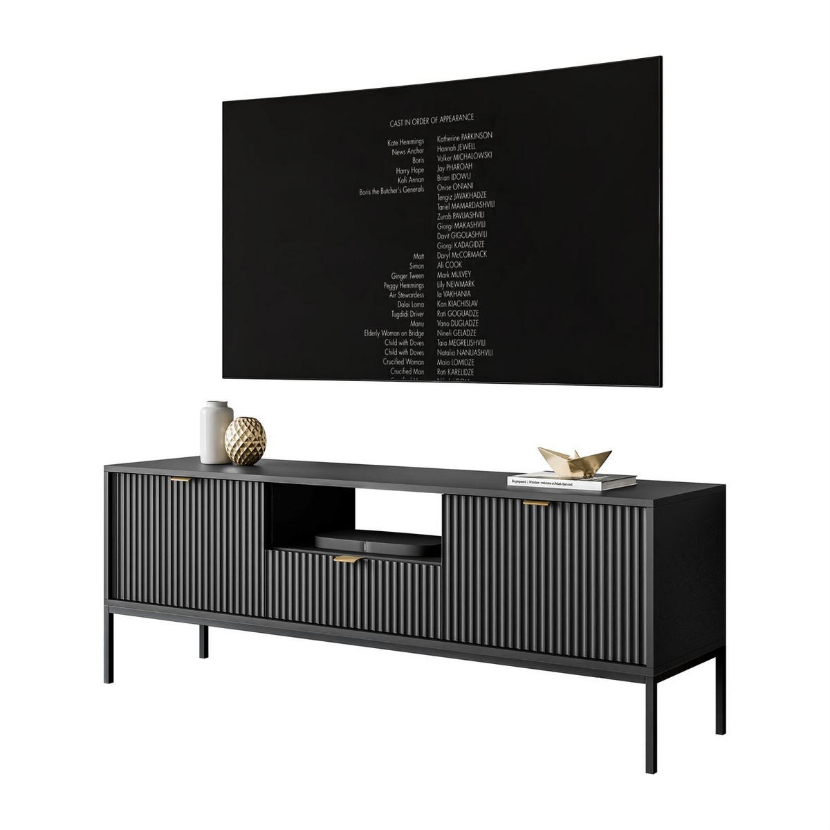 TV-ELEMENT CORTADO RTV154 SCHWARZ - Schwarz, Holzwerkstoff (154/56/39cm) - Lookway