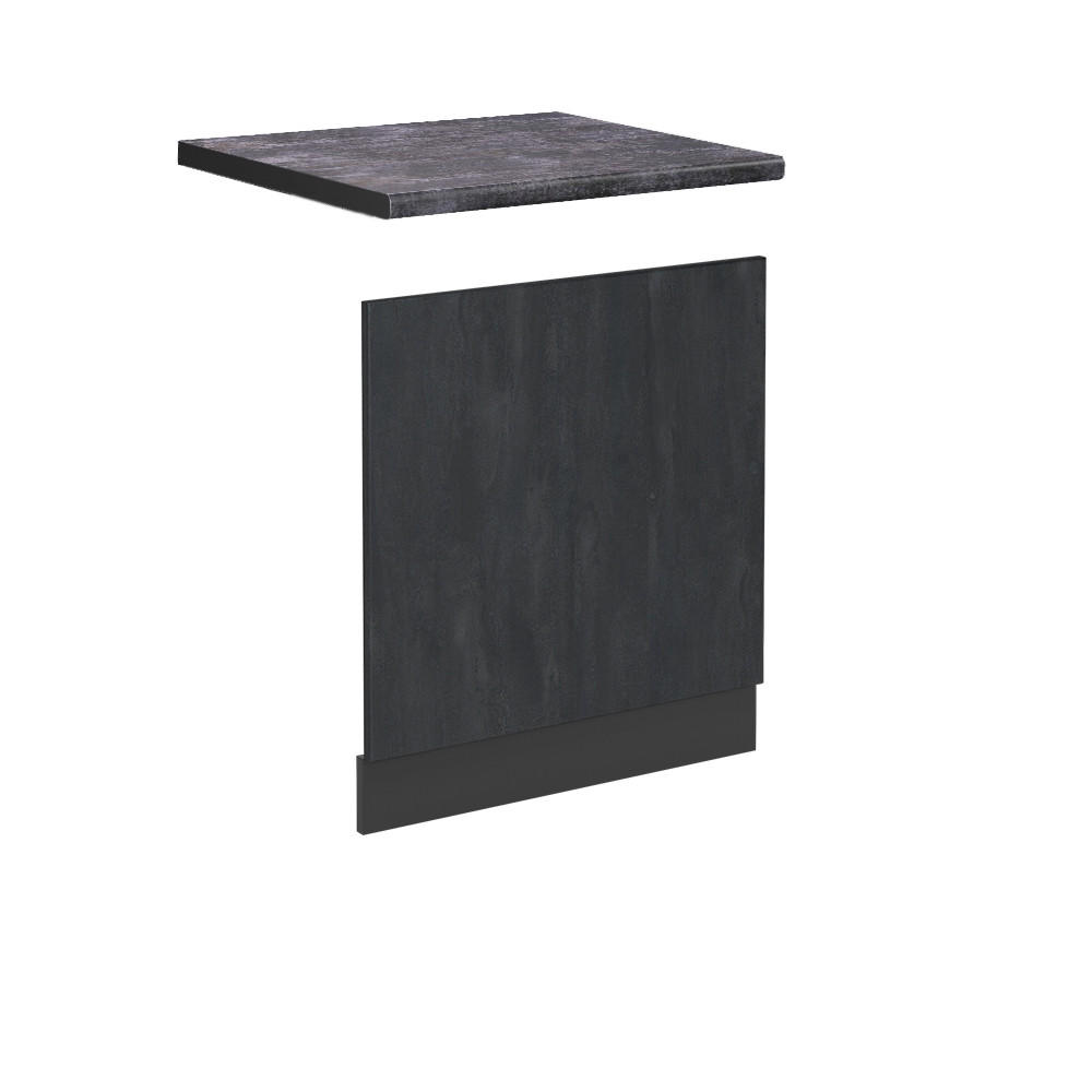 FRONTBLENDE R-Line Schwarz Beton 60 cm AP Anthrazit - Anthrazit/Schwarz, Holzwerkstoff (60/57.2/1.6cm) - Vicco