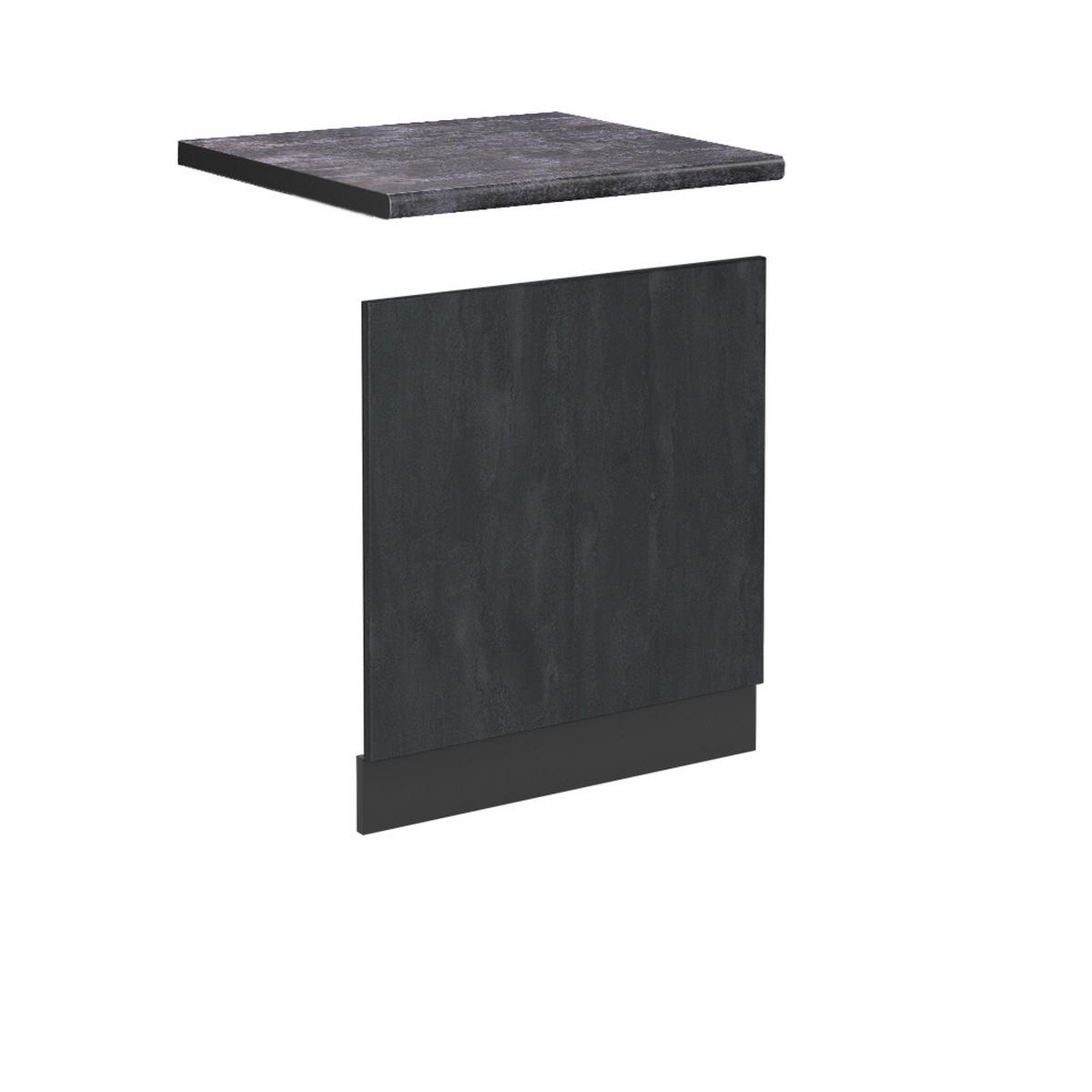 FRONTBLENDE R-Line Schwarz Beton 60 cm AP Anthrazit - Anthrazit/Schwarz, Holzwerkstoff (60/57.2/1.6cm) - Vicco