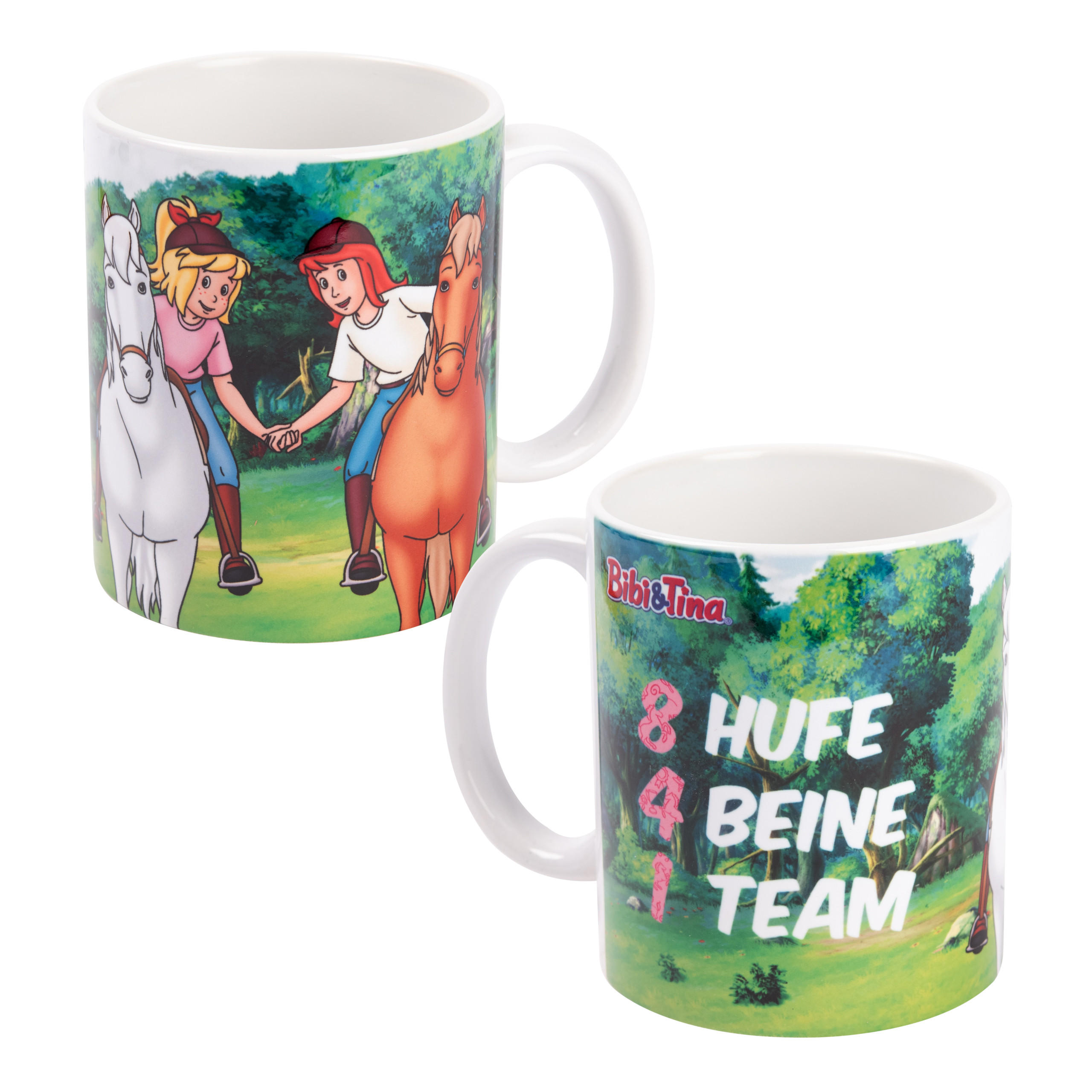 BECHER Bibi und Tina 8 Hufe, 4 Beine, 1 Team Mehrfarbig 320 ml - Multicolor, Keramik (0.32L) - United Labels