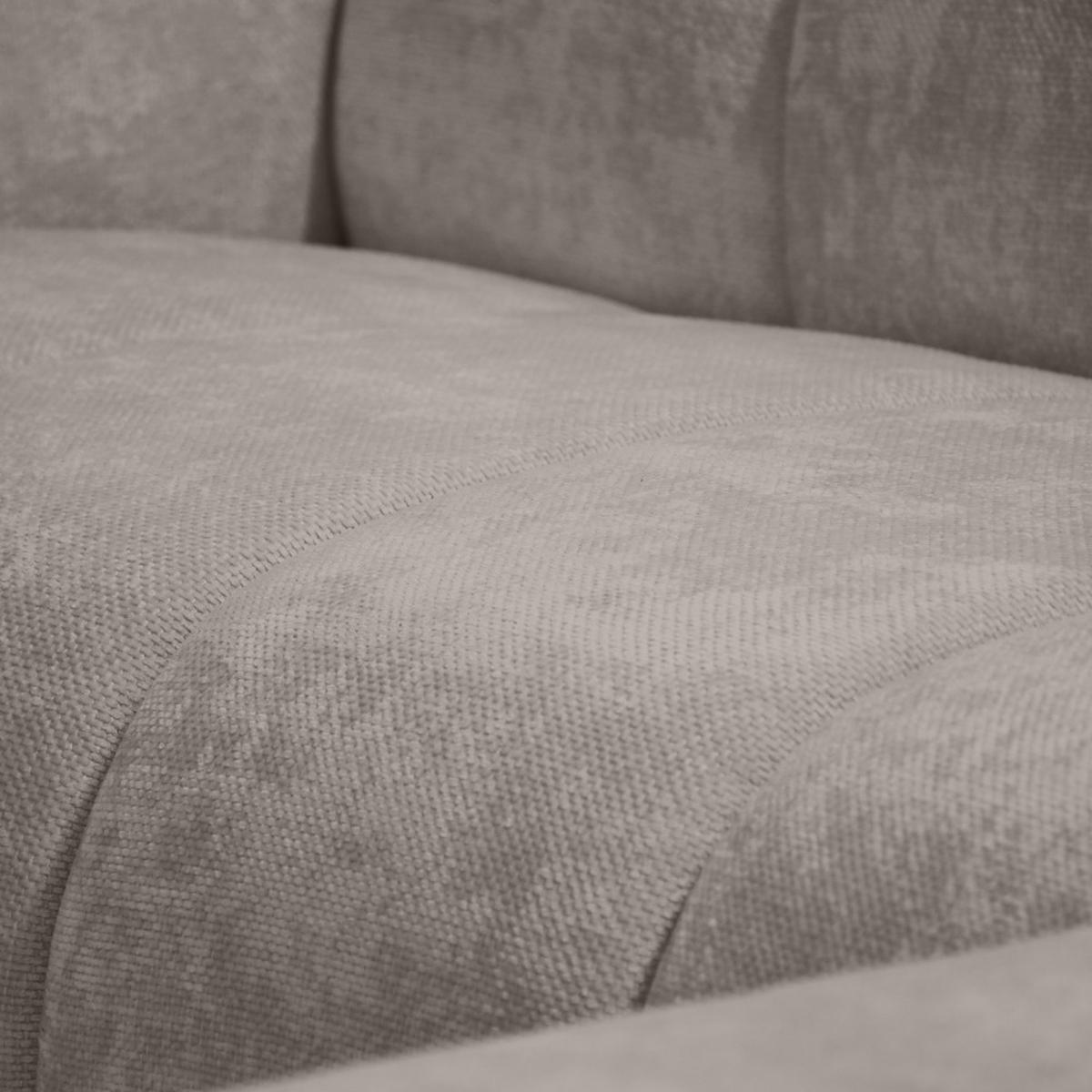 ECKSOFA Volare Mini ohne Schlaffunktion dunkelbeige links, Storm-Stoff - Beige/Schwarz, Textil/Metall (256/165cm) - Beautysofa