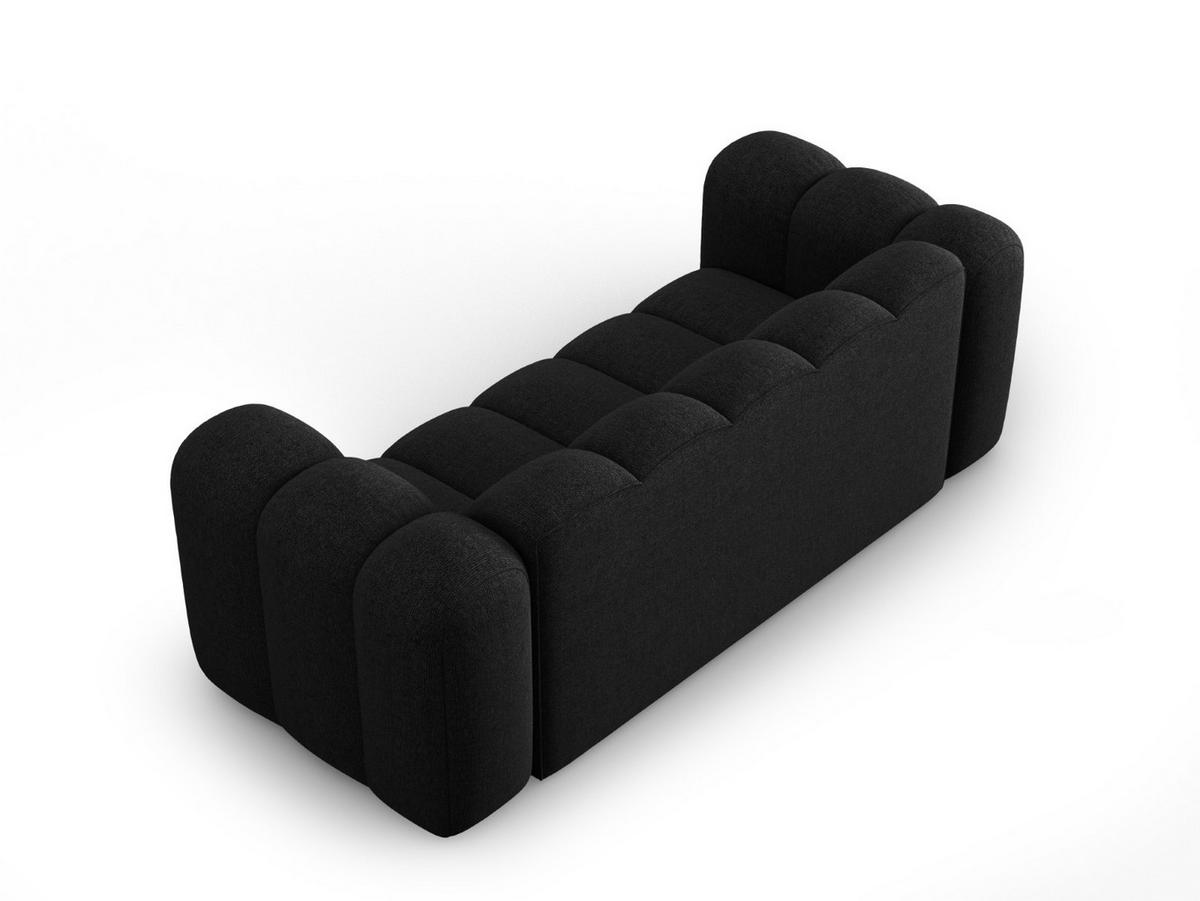 SOFA Lupine aus Chenille-Stoff schwarz 2 Sitzplätze - Schwarz, Textil (95/70/200cm) - Micadoni