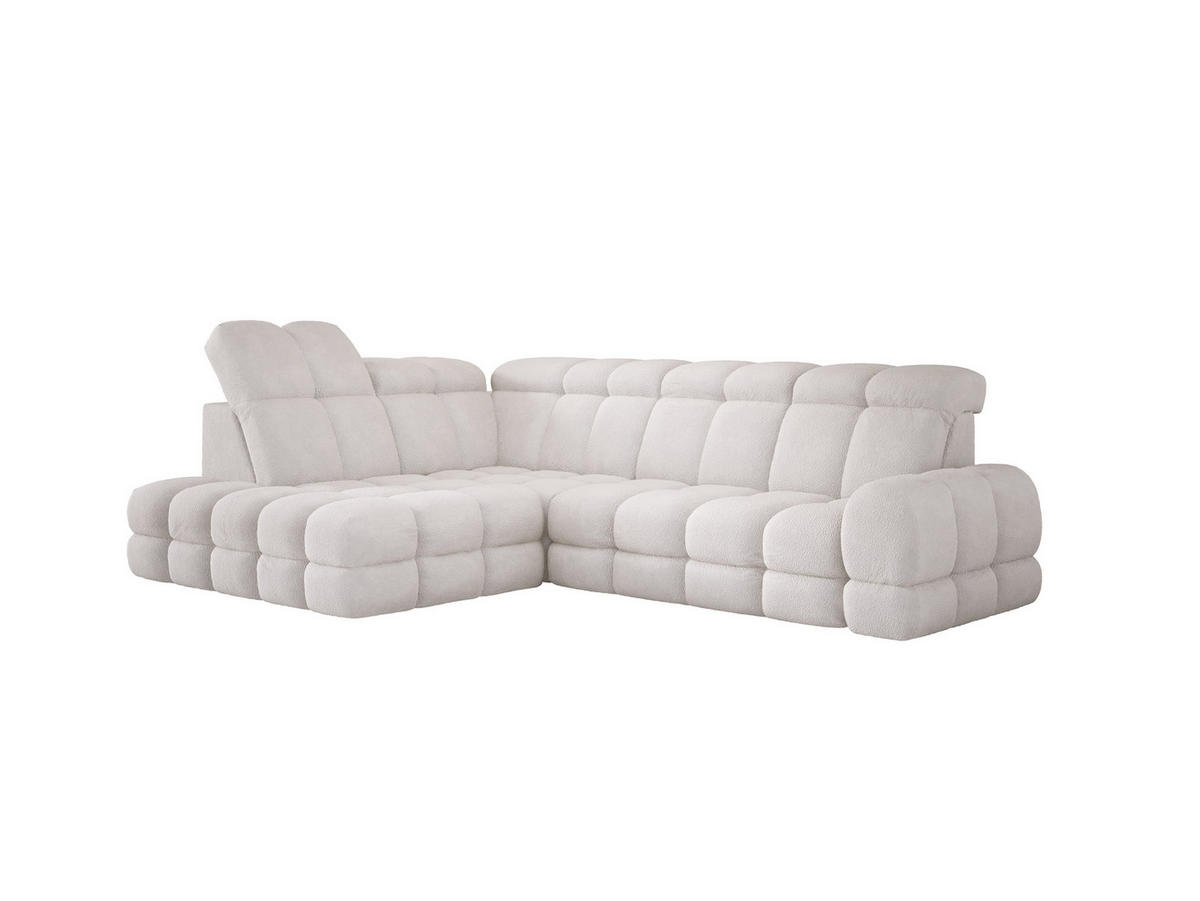 ECKSOFA TOLLO Anthology-stoff L-form 302x217x105 cm weiss - Kaschmir, Holz/Textil (302/217cm) - DomoHome