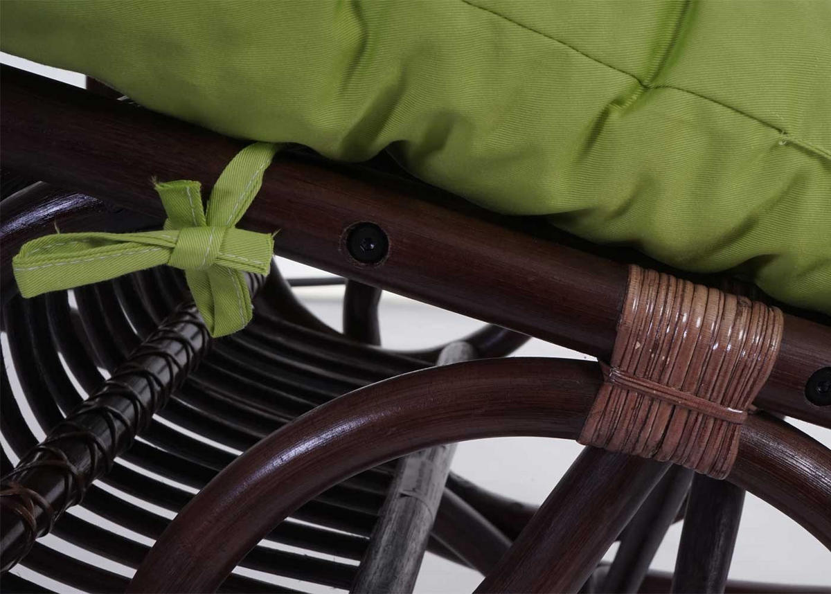 SCHAUKELSTUHL Braun, Grün - Braun/Grün, Holz (58/110/139cm) - MCW