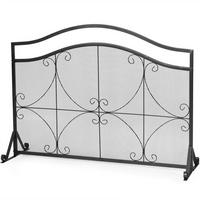 KAMINSCHUTZGITTER 83cm Schwarz - Schwarz, Metall (32/83/112cm) - COSTWAY