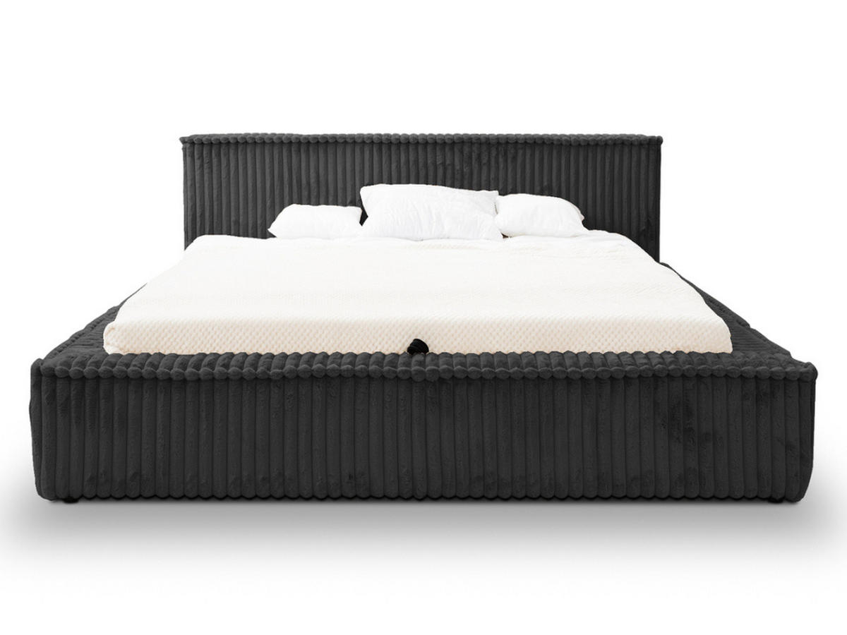 POLSTERBETT Lago 140x200 Schwarz - Schwarz, Textil (140/200cm) - Graingold