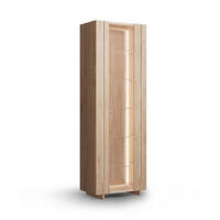 VITRINE Travertino Wildeiche Gebleicht 68 / 41 / 206cm mit Travertin Naturstein - Wildeiche, Holz (68/206/41cm) - Feldmann-Wohnen